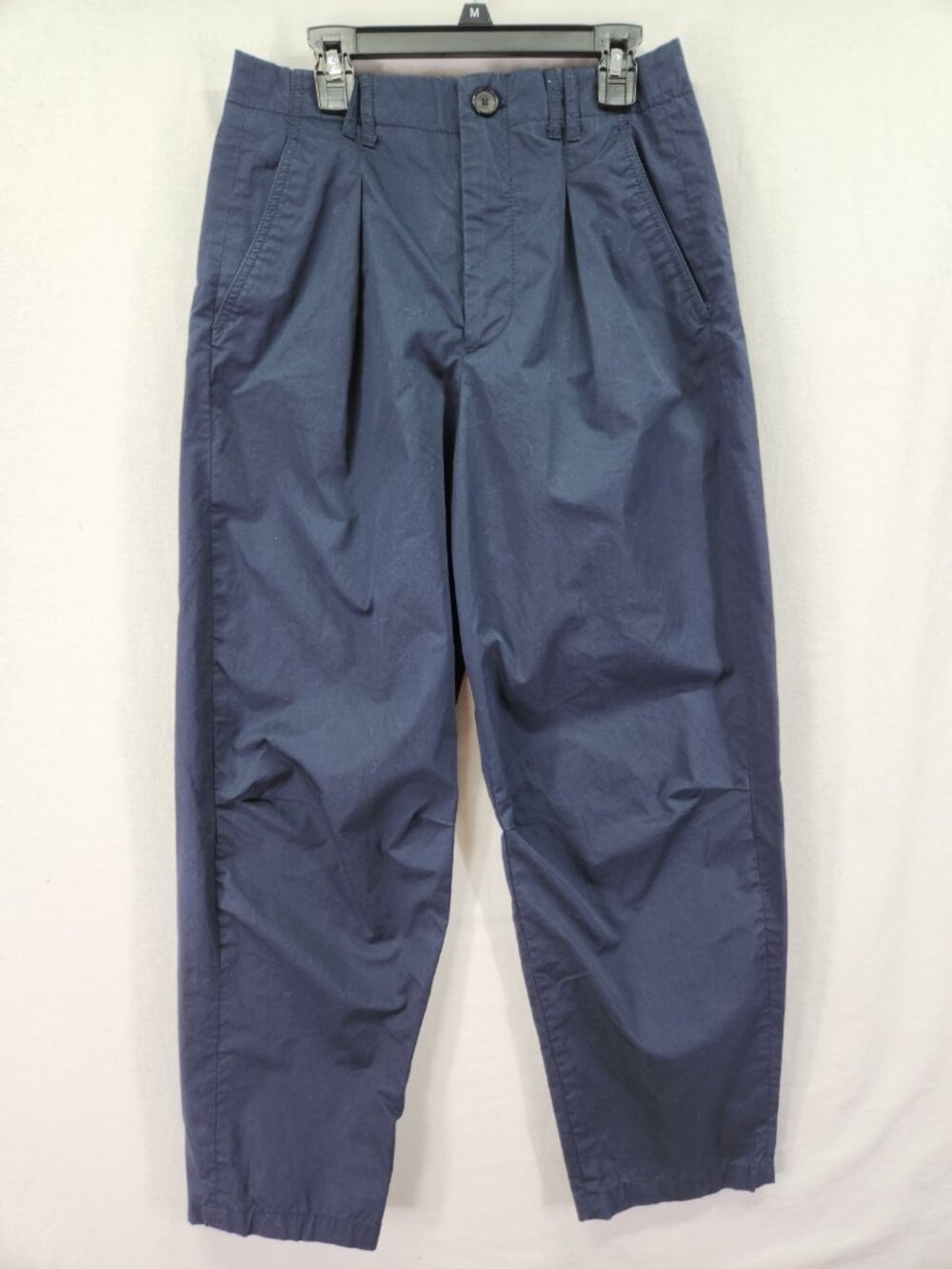 Zara Womens Size XS 26x26 Navy Blue Pleated Wide Leg Trousers Chino Pants